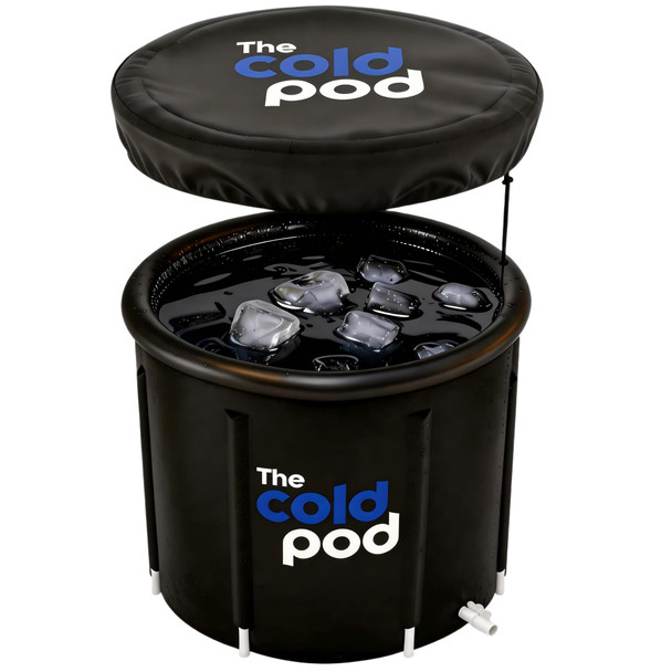 The Cold Pod Ice Bath Tub for Athletes XL Cold Plunge Tub Outdoor Cover - Black