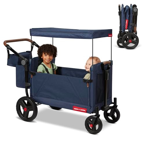 RADIO FLYER ATLAS STROLL 'N WAGON, 3976B NAVY BLUE/RED, 1+, 3-IN-1 WAGON