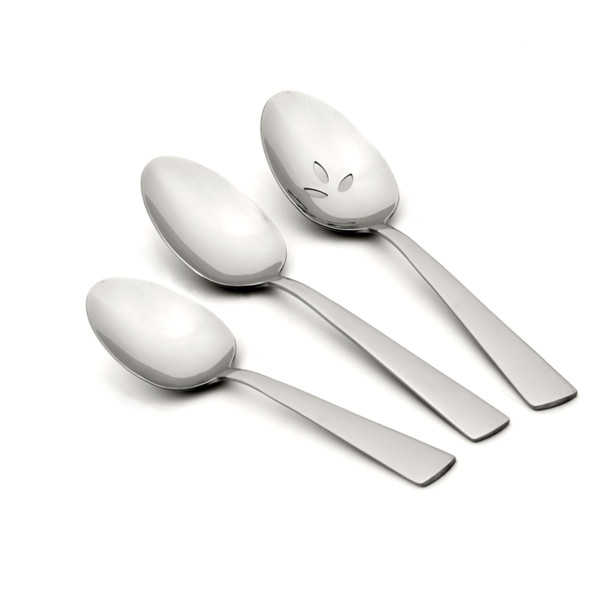 ONEIDA NOCHA EVERYDAY FLATWARE SERVING SPOONS 18/0 STAINLESS STEEL, 3PC SET