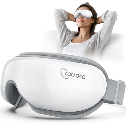 COTSOCO EYE MASSAGER WITH HEAT BIRTHDAY GIFTS FOR WOMEN HEATED EYE MASK WHITE