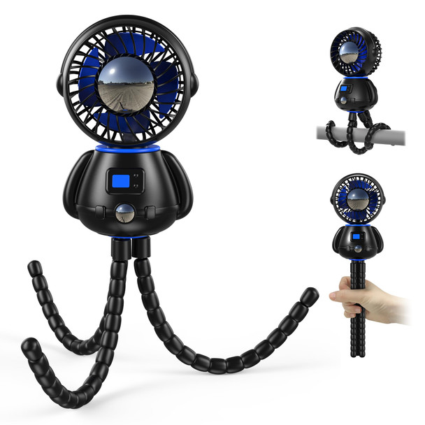 KOONIE ASTRONAUT PORTABLE STROLLER FAN BABY-SAFE CLIP-ON DETACHABLE F910 - BLACK