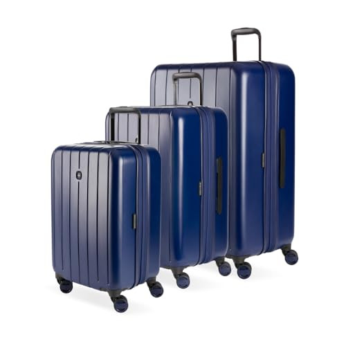 SWISSGEAR WANDERLUST PRO LIGHTWEIGHT EXPANDABLE SPINNER 3PCS - NAVY
