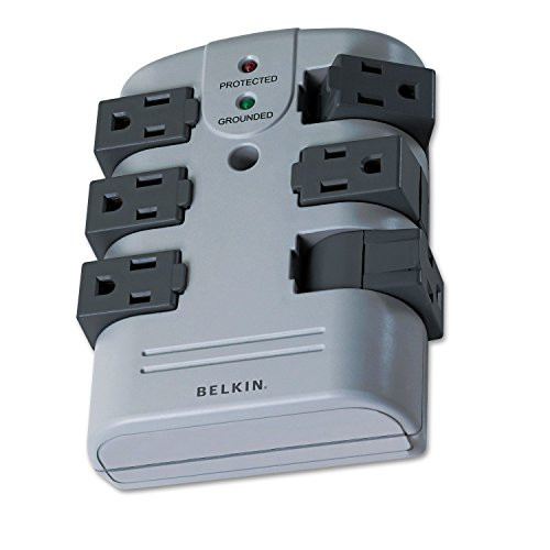 BELKIN PIVOT PLUG SURGE PROTECTOR 6 AC OUTLETS 1,080 J BP106000 - GRAY
