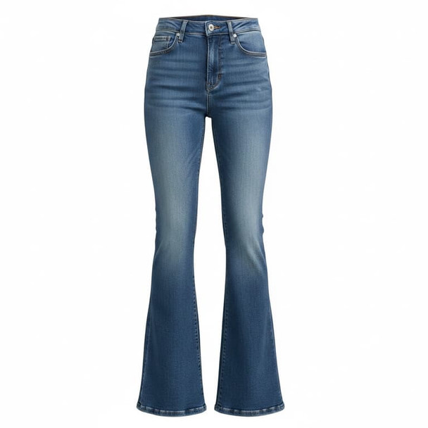 SOFIA BY SOFIA VERGARA MELISA MEGA FLARE HIGH-RISE 29" - SIZE: WOMEN 6 - MD WASH New