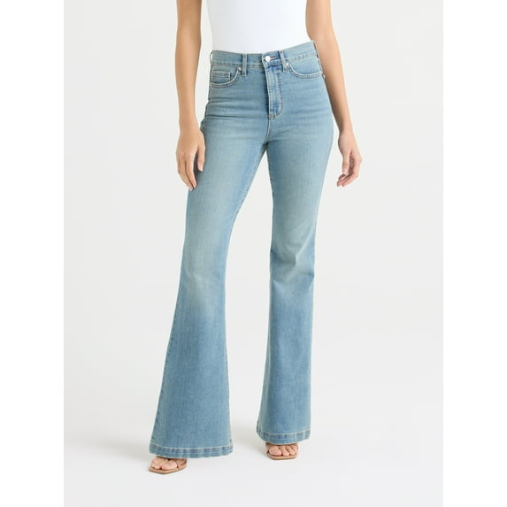 SOFIA BY SOFIA VERGARA WOMEN'S MELISA HIGH RISE FLARE JEANS SIZE: 4 - LIGHT WASH New