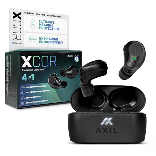 AXIL XCOR PRO WIRELESS EARBUDS BLUETOOTH HEARPRO BUDS XCOR-E-NEW — BLACK New