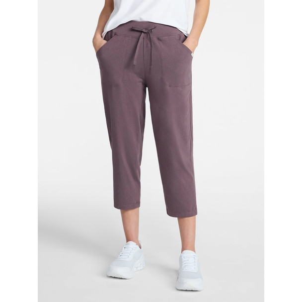 ATHLETIC WORKS WOMEN'S PLUS KNIT CAPRI PANTS, 22" INSEAM SIZE: 2X - PURPLE BEECH New