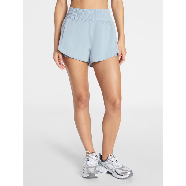 AVIA WOMEN'S RUNNING SHORTS WITH BIKE LINER, 3" INSEAM - SIZE: S - BLUE WHISPER New