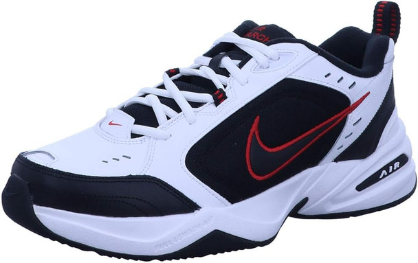 NIKE MEN'S AIR MONARCH IV GYMNASTICS SHOE - SIZE: MEN 11.5 - WHITE BLACK RED