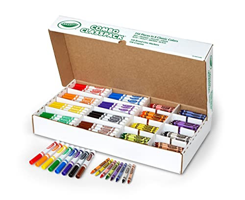 CRAYOLA CRAYONS & WASHABLE MARKERS CLASSPACK 256CT TEACHER CLASSROOM MUST HAVES New