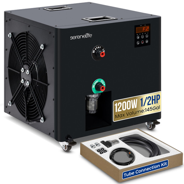 SERENELIFE COLD PLUNGE CHILLER 1/2 HP 2290W 132 GAL ICE BATH WATER CHILLER BLACK