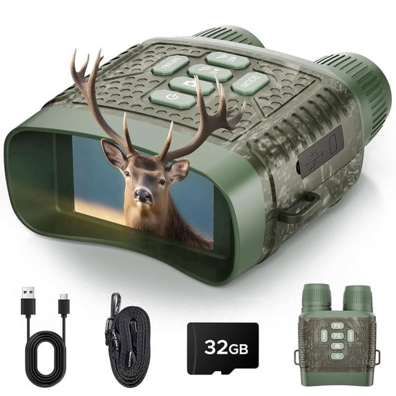 CAMPARK NV02 NIGHT VISION 4K 48MP NIGHT VISION BINOCULARS, 3'' HD - CAMO GREEN