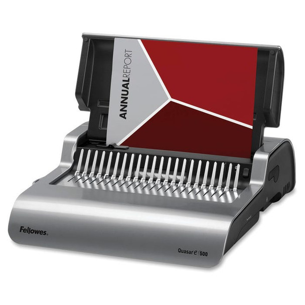 FELLOWES QUASAR E 500 ELECTRIC COMB BINDING MACHINE 2" COMB BINDS - GRAY
