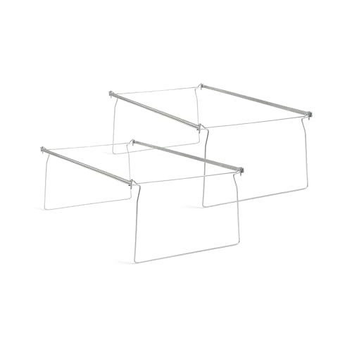 SMEAD STEEL HANGING FILE FOLDER FRAMES 2 COUNT ADJUSTABLE DEPTH 64873 - GRAY