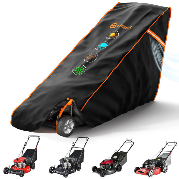 GREENER LAWN MOWER COVER 800D POLYESTER OXFORD WATERPROOF 89.7''L*25''W*38.9''H New