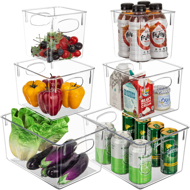 SORBUS FRIDGE STORAGE DRAWERS (6 PACK) - CLEAR