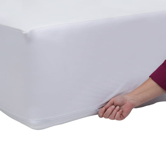 AMERICAN DREAM KING SIZE ZIPPERED FABRIC MATTRESS COVER - WHITE