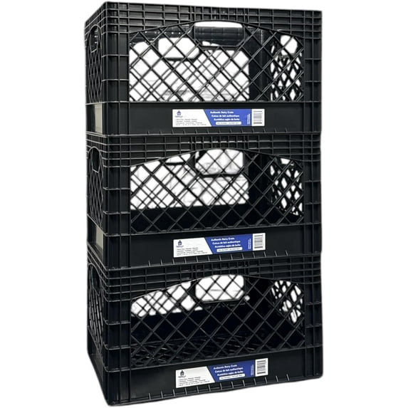 GORILLA CRATE 24QT 3 PACK MILK CRATE - BLACK