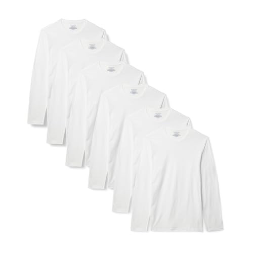 AMAZON ESSENTIALS MENS' SLIM FIT COTTON CREW NECK UNDERSHIRTS LONG X-LARGE WHITE New