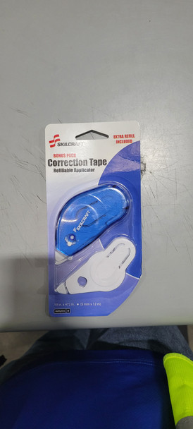 SKILCRAFT CORRECTION TAPE - REFILLABLE APPLICATOR, 12 METERS - WHITE New