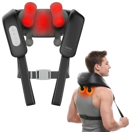 IBREO CORDLESS SHIATSU NECK AND BACK MASSAGER WITH HEAT IBREO-NECK-S - BLACK