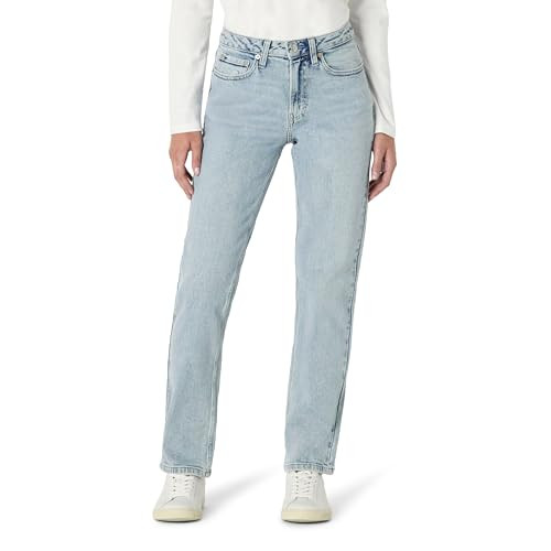 AMAZON ESSENTIALS WOMEN'S HIGH-RISE STRAIGHT SIZE: 12 - ICED LIGHT WASH