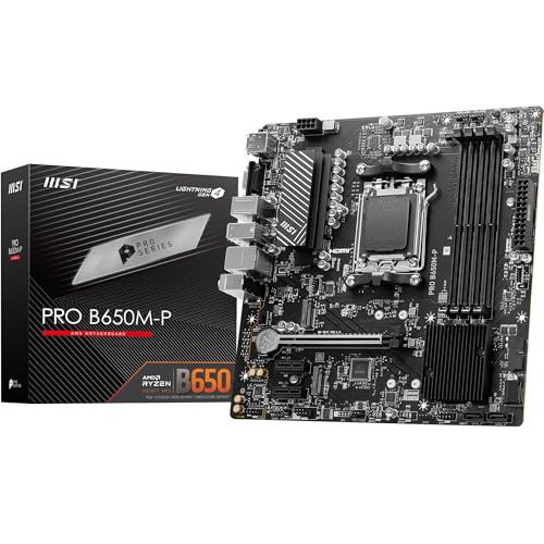 MSI PRO MOTHERBOARD, MICRO-ATX, AM5, D5, 2.5G LAN, B650M-P, BLACK