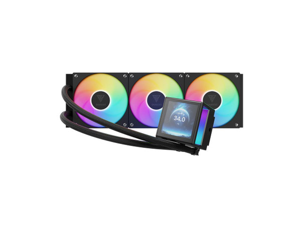 GAMDIAS CHIONE P5-360 Liquid CPU Cooler, 360mm AIO w/Customizable 3.4" IPS LCD,