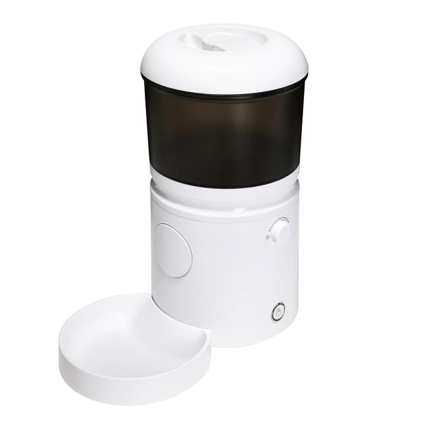 AMAZON BASICS AUTOMATIC CAT FEEDER VOICE RECORDER SLOW FEED 4L CAPACITY - WHITE