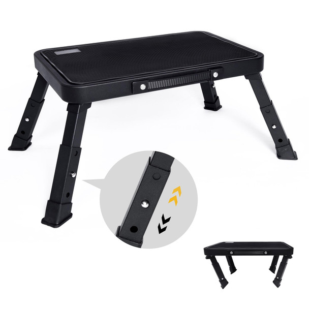 GLIGAM STEP STOOL, ADJUSTABLE FOLDING, FOLDABLE STEP LADDER, STEP002 - BLACK