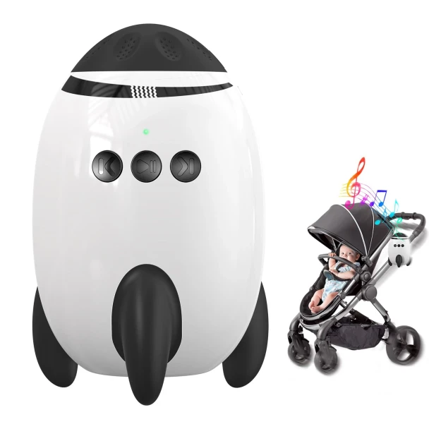 QNHMPW BABY ROCKER, BABY VIBRATING SOOTHER GENTLY ROCKS - WHITE/BLACK