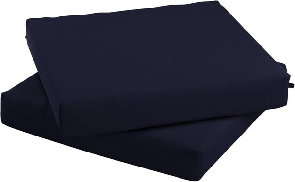 CALIFORNIA UMBRELLA OUTDOOR REPLACEMENT PATIO CHAIR PAD SET OF 2 - NAVY New