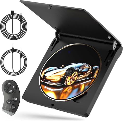 HOMLAB CD PLAYER FOR CAR - EXTERNAL CAR CD PLAYER WITH STEERING WHEEL REMOTE
