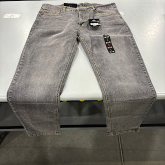 BLU ROCK MEN'S FLEX STRETCH SLIM FIT STRAIGHT JEANS - SIZE: 34X31 - DARK GRAY