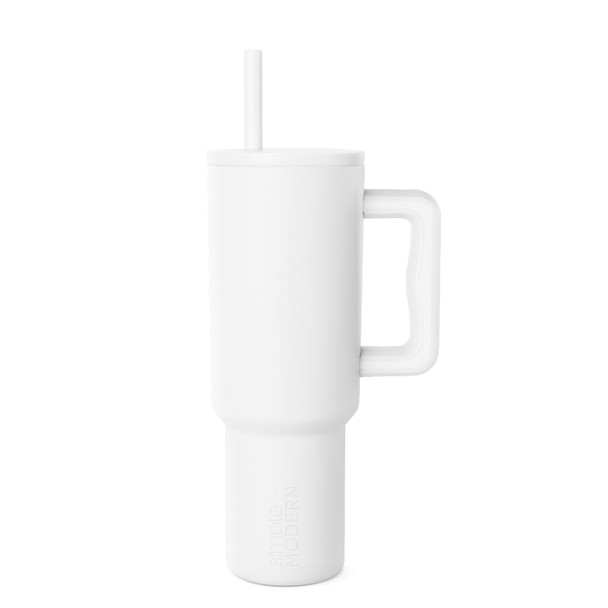 SIMPLE MODERN 40 OZ TUMBLER HANDLE STRAW LID SIG-TRK-LSH-40-WW - WINTER WHITE