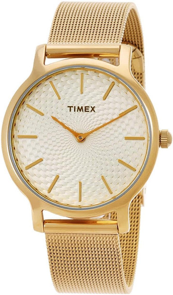 TIMEX METROPOLITAN QUARTZ DIAL LADIES WATCH - CHAMPAGNE