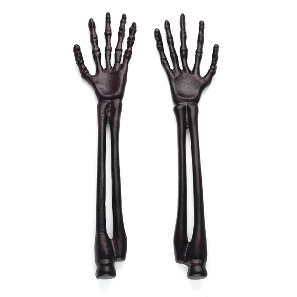 ONEIDA LATWARE UTENSIL SET, VINTRO HALLOWEEN SATIN BLACK SKELETON - BLACK