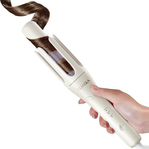 TSUYAGLA AUTOMATIC HAIR CURLER 1 1/4 INCH CURLING IRON 3 TEMP 500MILLION - WHITE