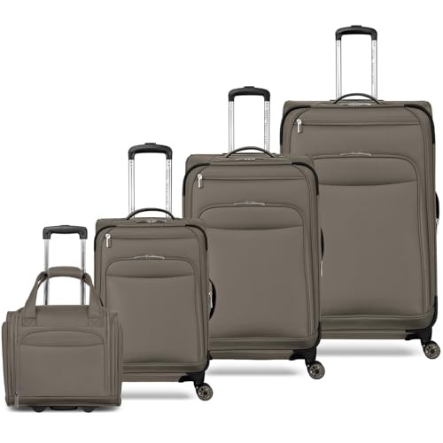 TOTAL TRAVELWARE CHARLESTON 4 PIECE LUGGAGE SET 29", 25", 20", 15" - MOCHA