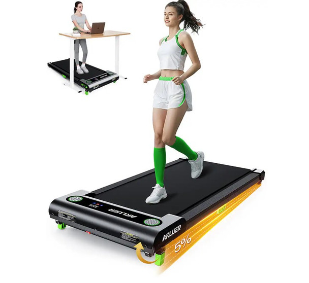 AKLUER - 480L-A WALKING PAD WITH INCLINE, 2.5HP UNDER DESK TREADMILL  - BLACK
