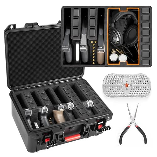 Kinghardcase Gun Case for Handguns Pre-Cut Multiple Pistols Case Shockproof