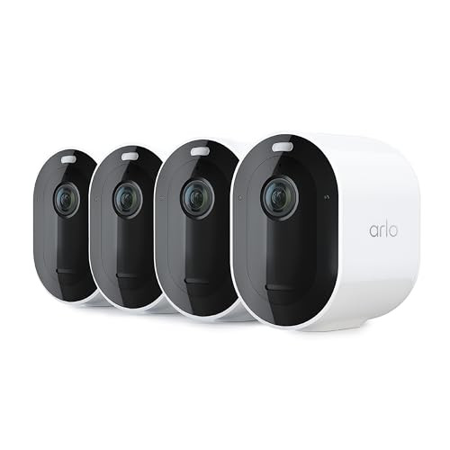 ARLO PRO SECURITY CAMERA 2K HDR 5TH GEN 2022 RELEASE 4 CAMERAS VMC4460P - WHITE