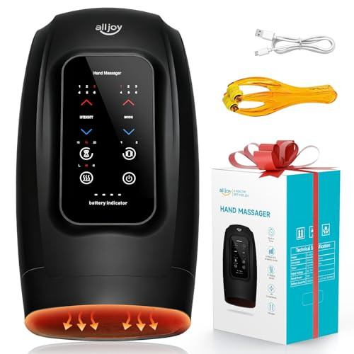 AJHDM22 ALLJOY HAND MASSAGER WITH HEAT AND COMPRESSION CORDLESS - BLACK