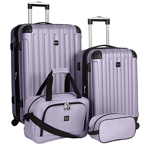 Travelers Club Midtown Hardside 4-Piece Luggage Travel Set - Lilac