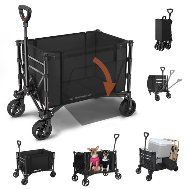 Raynesys 3 in 1 Collapsible Wagon Converts to Bench P723314177885 - Black