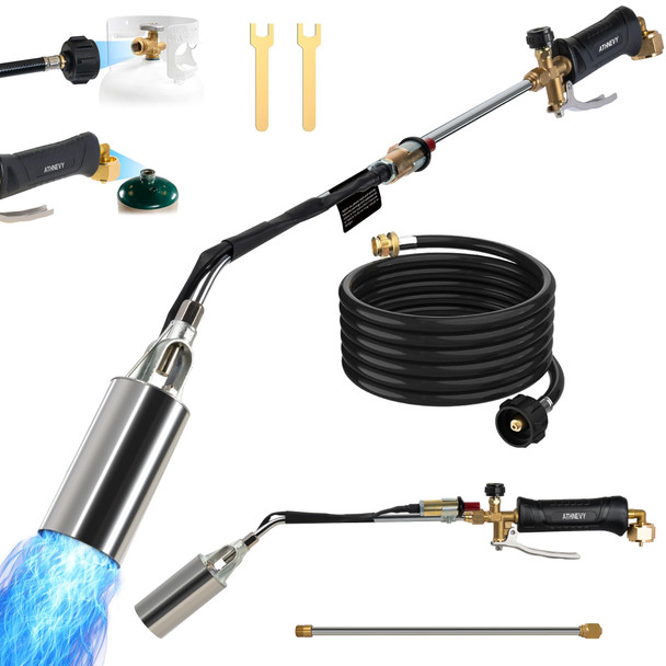 Propane Torch Kit Heavy Duty Weed Burner, 1,800,000 BTU Flame Thrower Gun
