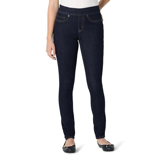AMAZON ESSENTIALS WOMEN STRETCH DENIM MID-RISE PULL-ON RINSE SIZE 2 SHORT New