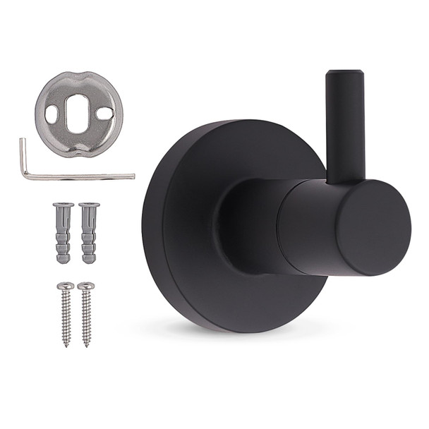 HIGHCRAFT SINGLE ROBE HOOK IN MATTE BLACK - BLACK