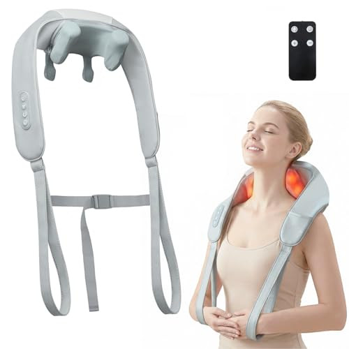 OHIELE CORDLESS NECK MASSAGER WITH HEAT 6D KNEADING SHIATSU NM2-CLOUD/GRAY New