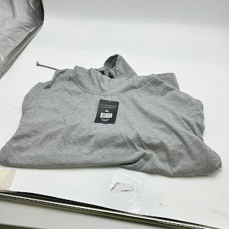 BLUE ICE STRETCHABLE COMFY HOODIE 60% PLOYESTER - SIZE: MEN S - HEATHER GRAY New